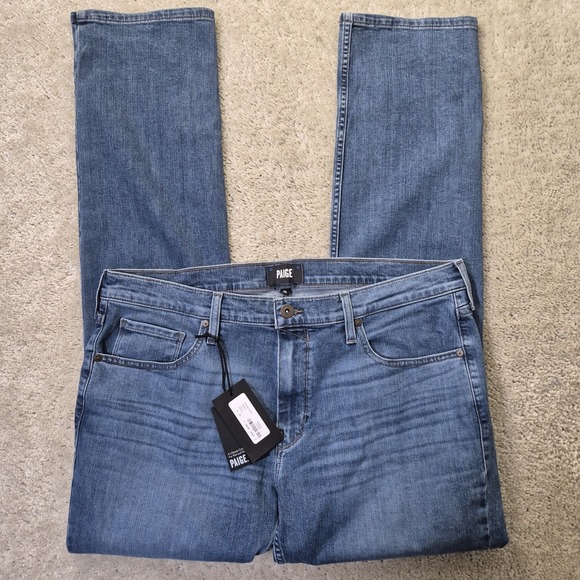 Paige Federal Jeans Mens ACTUAL 38x34 Slim Straight Stretch Comfort Casual New
